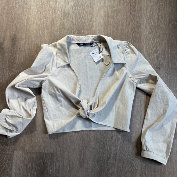 Zara cropped shirt with bow - Picture 10 of 11
